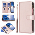 Pattintható tok a Samsung Galaxy A25 5G, Wallet Zipper Pocket, fekete