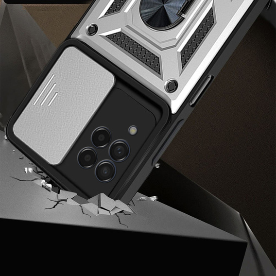 Telefontok a Samsung Galaxy M53 5G, CamShield Slide, ezüst