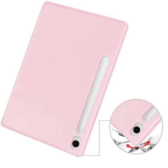 Tok Samsung Galaxy Tab S10 FE+ Plus, Smartcase tolltartóval, rózsaszín