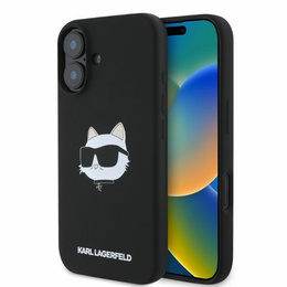Karl Lagerfeld szilikon Choupette fej mintás tok iPhone 16-hoz