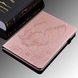 Telefontok a Lenovo Tab M9, Wallet Pen Slot, butterflies, barna