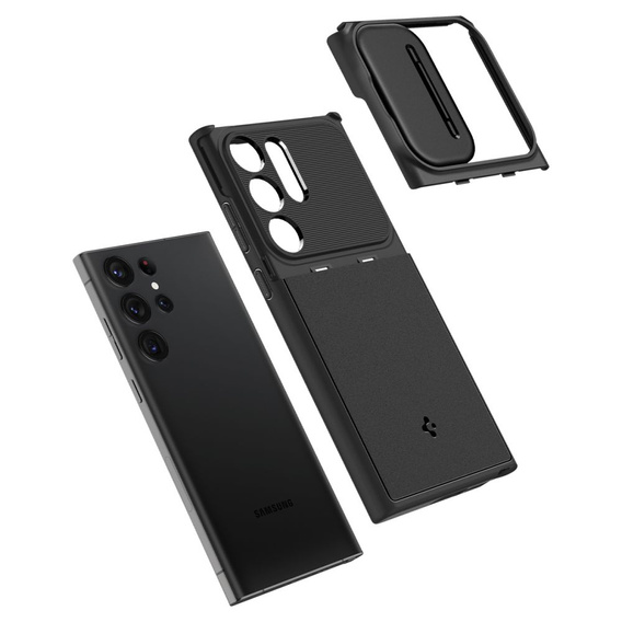 Spigen Optik Armor fekete tok Samsung Galaxy S23 Ultra készülékekhez