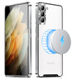 Kameravédő tok Samsung Galaxy S21 FE 5G, CamShield MagSafe, átlátszó / ezüst