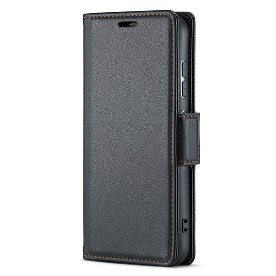 Tok Xiaomi Poco F7 Pro, ERBORD Glossy Litchi, pénztárca patenttal, fekete