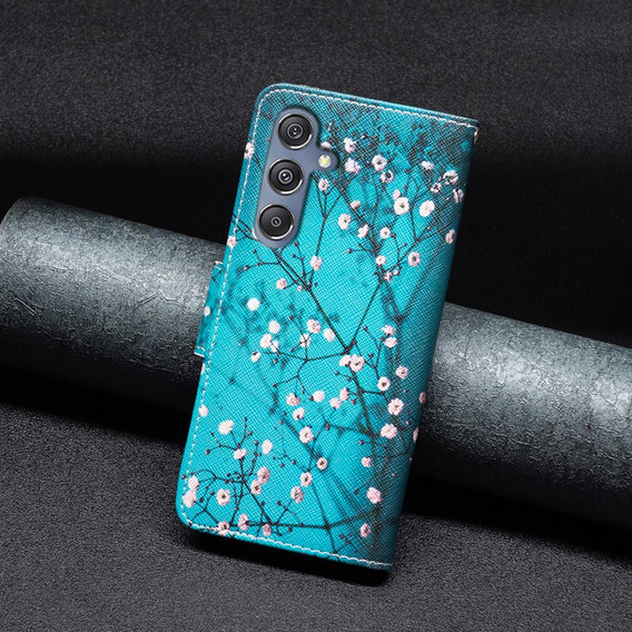 Pattintható tok a Samsung Galaxy M34, Wallet, Sakura, kék