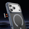 Matt tok iPhone 17 Pro Max készülékhez, páncélozott, MagSafe-hoz, füstszínű, szürke oldallal