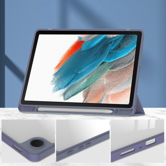 Tok Samsung Galaxy Tab A9+, Smartcase Hybrid, tolltartó résszel, lila
