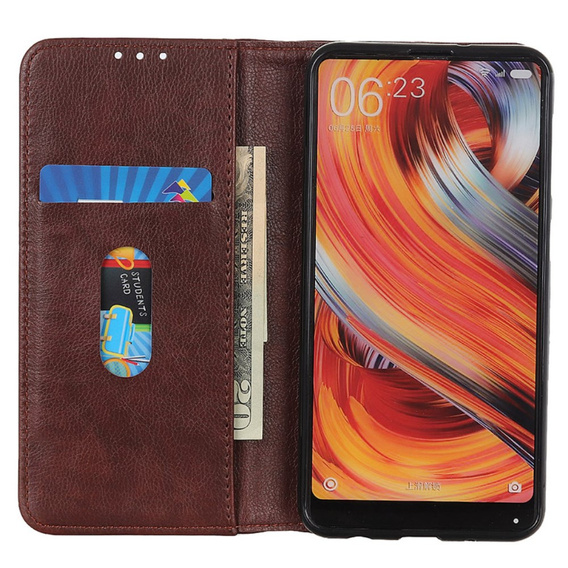 Telefontok a Samsung Galaxy S24 Ultra, Wallet Litchi Leather, barna