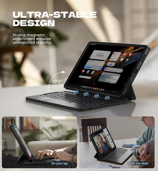 Dexnor mágneses tok billentyűzettel és érintőpaddal Samsung Galaxy Tab A9+ készülékhez