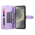 Pattintható tok a Samsung Galaxy S25+ Plus, Wallet Zipper Pocket, lila