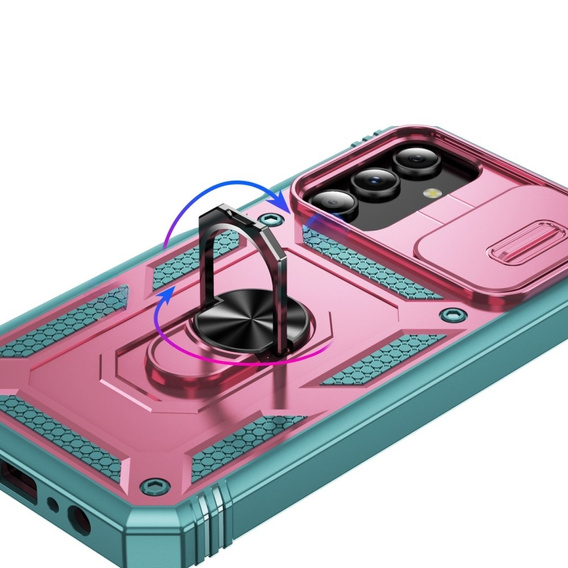 Telefontok a Samsung Galaxy S24, CamShield Slide, zöld / rózsaszín 