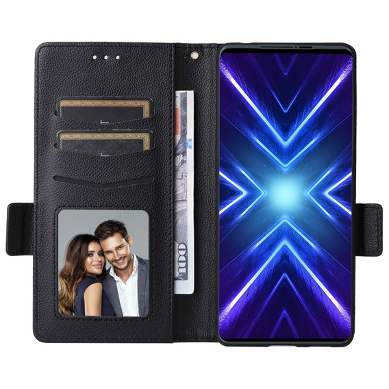 Telefontok a HTC U24 Pro 5G, Wallet Litchi Leather, fekete
