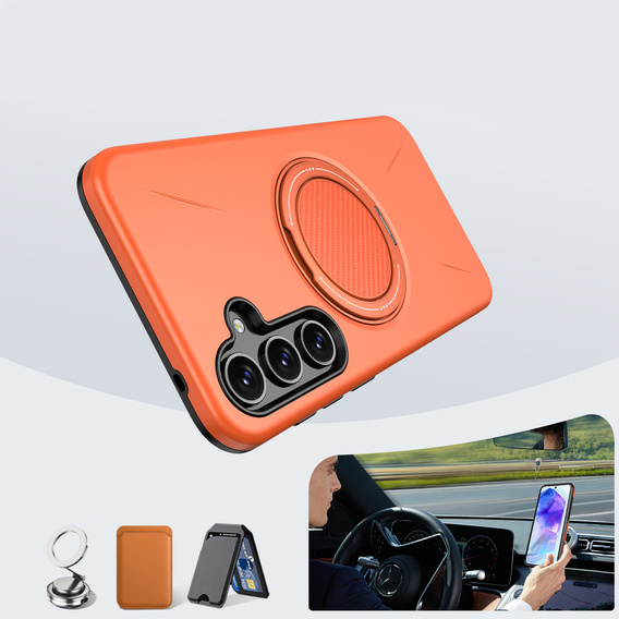 MagSafe tok állvánnyal Samsung Galaxy A57 5G készülékhez, narancssárga