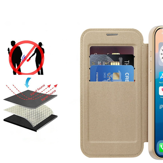Wallet MagSafe RFID flip tok kameravédelemmel iPhone 17 Pro Max készülékhez