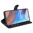 Pattintható tok a Motorola Moto E7 Power / E7i Power, Wallet Litchi Texture, fekete