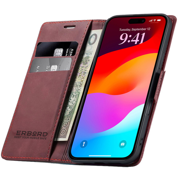 ERBORD Vintage pénztárca tok iPhone 17 Pro Max készülékhez