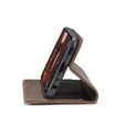 CASEME tok Samsung Galaxy A12 / M12 / A12 2021, Leather Wallet Case, kávé