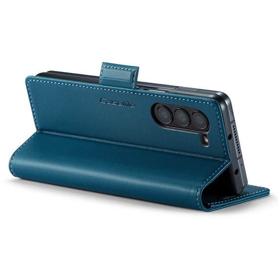 CASEME flip tok Samsung Galaxy Z Fold6 5G, Litchi Wallet, kék