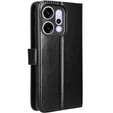 Pattintható tok Oppo Reno 14-hez, texturált Crazy Horse, fekete