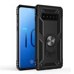 Páncélozott telefontok a Samsung Galaxy S10+ Plus, Nox Case Ring, fekete