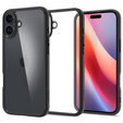 A Spigen tok iPhone 16, Ultra Hybrid, átlátszó / fekete + 9H edzett üveg