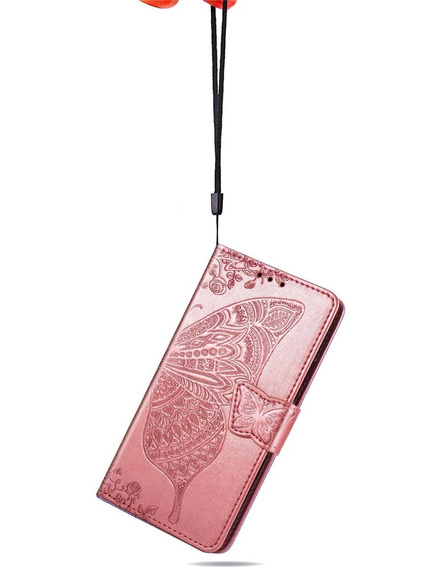 Pattintható tok a Oppo Reno 12, Butterfly, rózsaszín rose gold