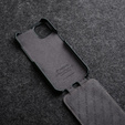 MELKCO flip tok iPhone 15 Pro-hoz, bőr, flip, fekete