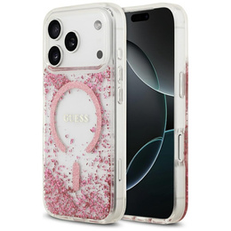 GUESS műgyanta aljú, csillogó MagSafe tok iPhone 17 Pro készülékhez