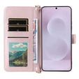 Tok patenttal a Samsung Galaxy S25 Edge-hez, Crossbody Leather Wallet, rózsaszín