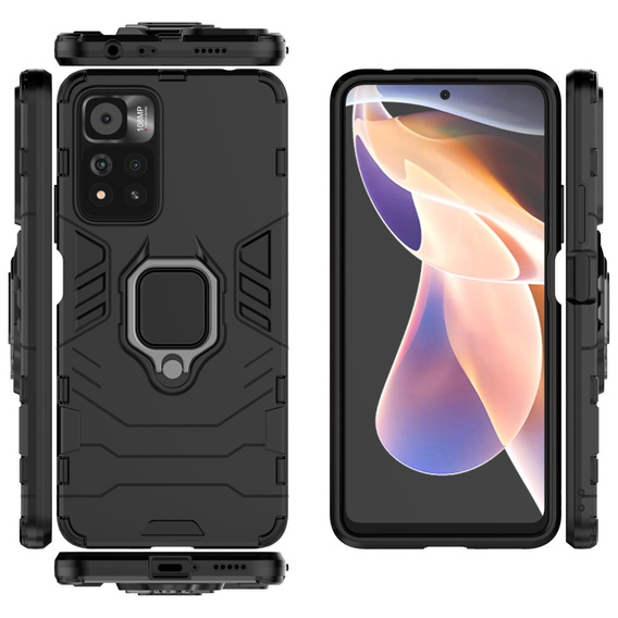 Telefontok a Xiaomi Poco M4 Pro 5G / Redmi Note 11S 5G, Kickstand Ring, fekete
