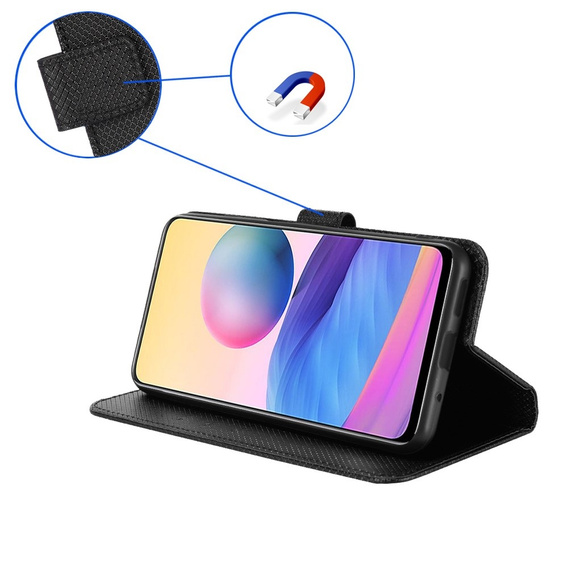Pattintható tok a Xiaomi Redmi A3, Wallet Smart Magnet, fekete