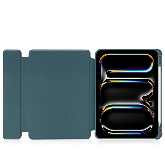 Billentyűzet tok iPad Pro 11" 2024 (5 gen.), Rotary 360° Leather, sötétzöld