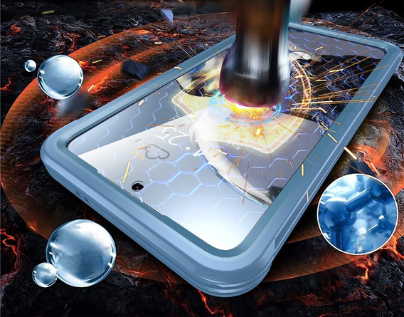 Tok Samsung Galaxy S25 FE-hoz, Shockproof, üveggel, MagSafe-hoz, kék