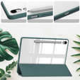 Tok Samsung Galaxy Tab S10 Lite / S10 FE / S9 FE, Smartcase Hybrid, tolltartó résszel, sötétzöld