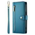 Pattintható tok a Samsung Galaxy A56 5G, Wallet Zipper Pocket, kék