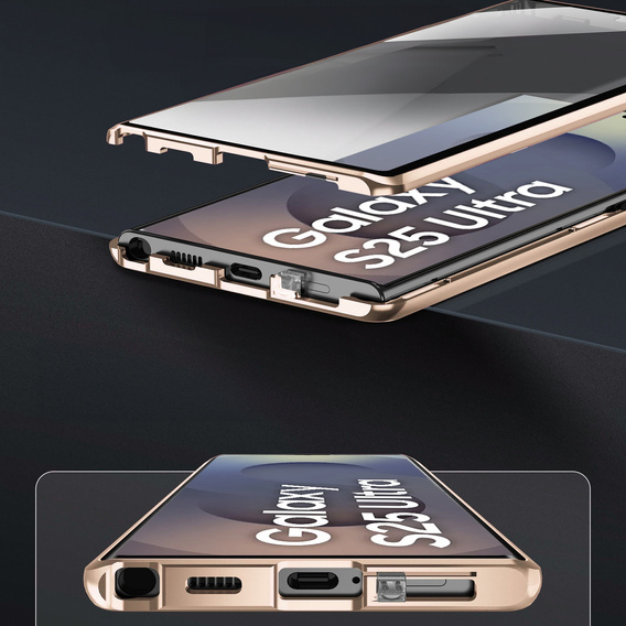 Tok Samsung Galaxy S25 Ultra, Magnetic Dual Glass, arany