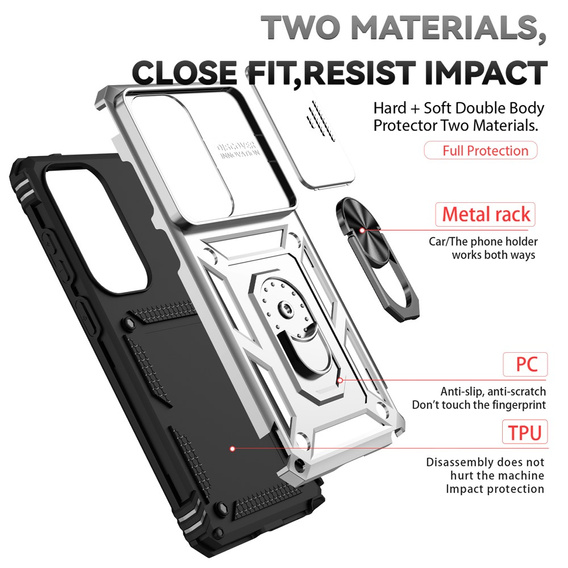 Páncélozott tok állvánnyal és lencsefedéllel a Samsung Galaxy S26 Ultra készülékhez