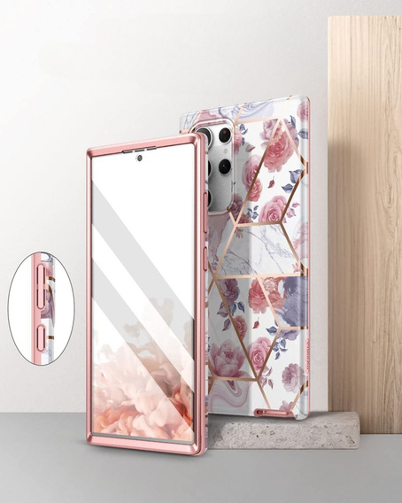 Telefontok a Samsung Galaxy S22 Ultra, Suritch Full Body Marble, rózsaszín
