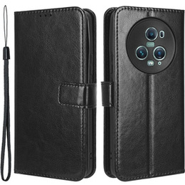 Pattintható tok a Honor Magic 5 Pro, Crazy Horse Wallet, fekete