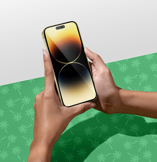 5D teljes ragasztós intelligens tenyér edzett üveg iPhone 14 Pro készülékhez