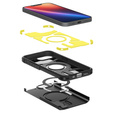 Spigen tok iPhone 16E készülékhez, Tough Armor Mag Mag MagSafe, fekete + 9H edzett üveg