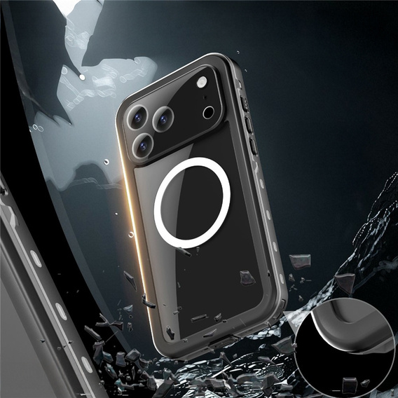 Tok iPhone 17 Pro Max készülékhez, IP68 vízálló, SHELLBOX MagSafe, fekete