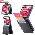Tok Motorola Razr 50 Ultra, Card Slot Ring Case, fekete
