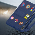 Gyermek tok Samsung Galaxy Tab S10+ Plus, Cute Patterns, állvánnyal, sötétkék