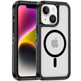 Tok kerettel iPhone 13/14 készülékhez, MagSafe-hoz, átlátszó / fekete