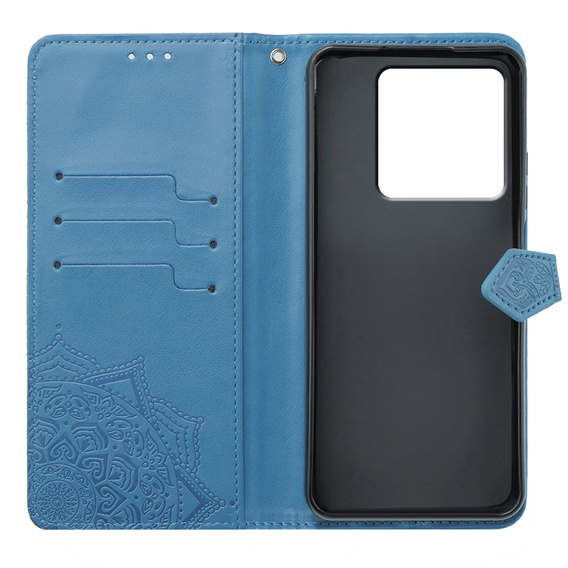 Pattintható tok a Xiaomi Poco X6 5G, Mandala, kék