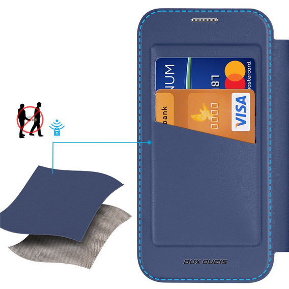 Dux Ducis tok iPhone Air, Skin X Pro, pánttal, MagSafe-hoz, tengerészkék