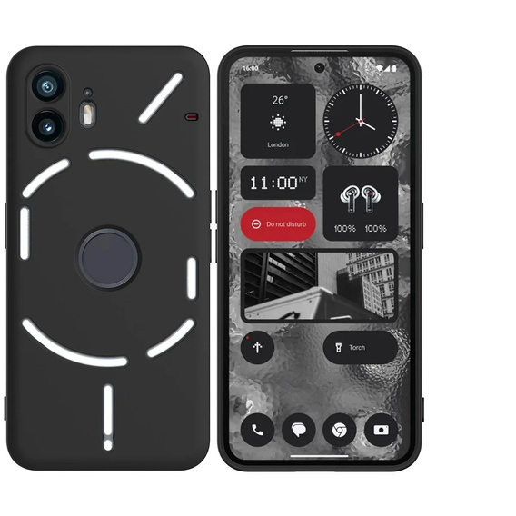 Telefontok a Nothing Phone 2, Silicone Lite, fekete