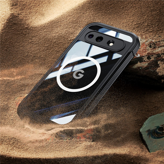 Üveges, ütésálló tok MagSafe-hez, Google Pixel 10a-hoz, fekete