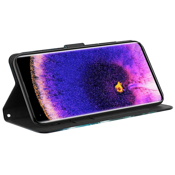 Pattintható tok a Oppo A17, Wallet, Marble kék